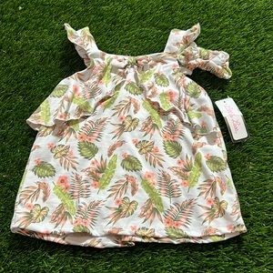 Girls Little Lass Tunic Top with matching scrunchie